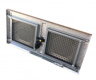 Stahlkellerfenster 2-flüglig 90 x 50cm ESG-Verglasung, Schrauben, Maueranker, Insektenschutz, Sicherungsschloss